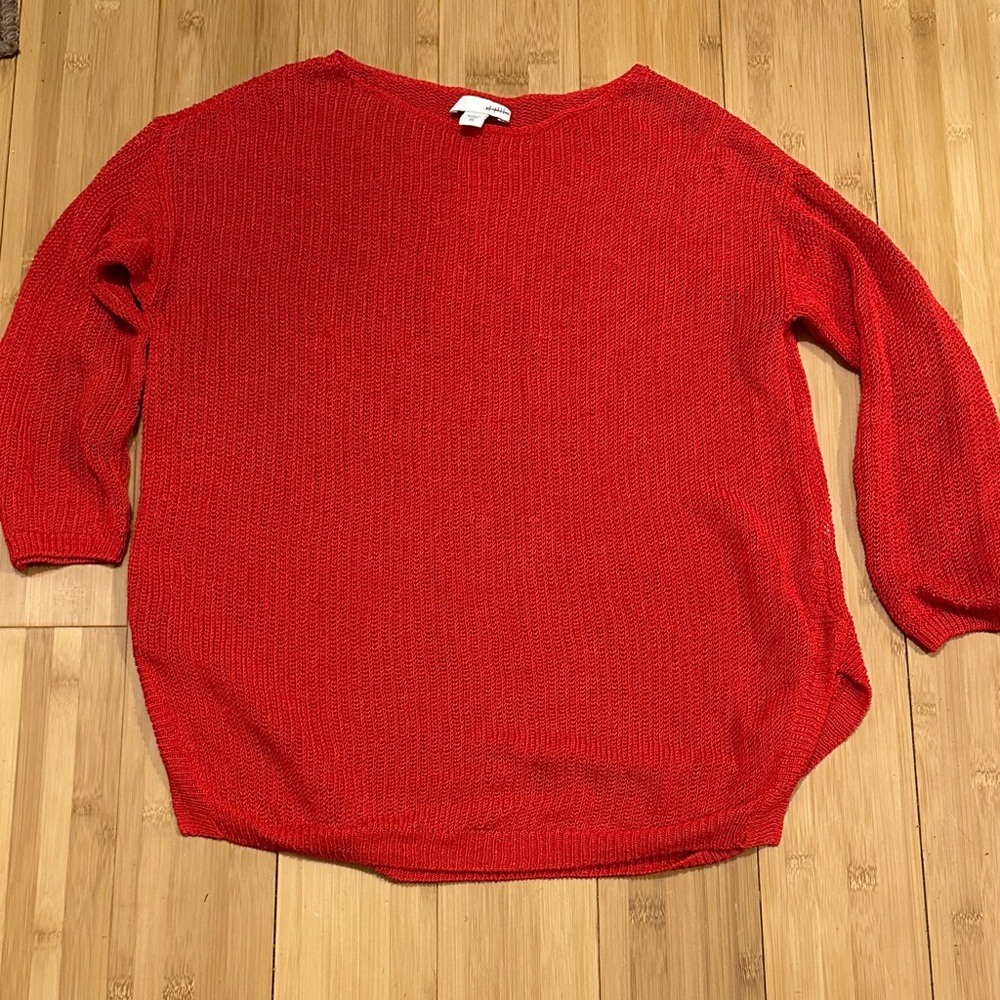 J. Jill Vibrant Red Crew Neck Sweater
